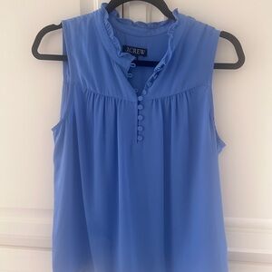 J. Crew Women's Ruffled Blue Blouse